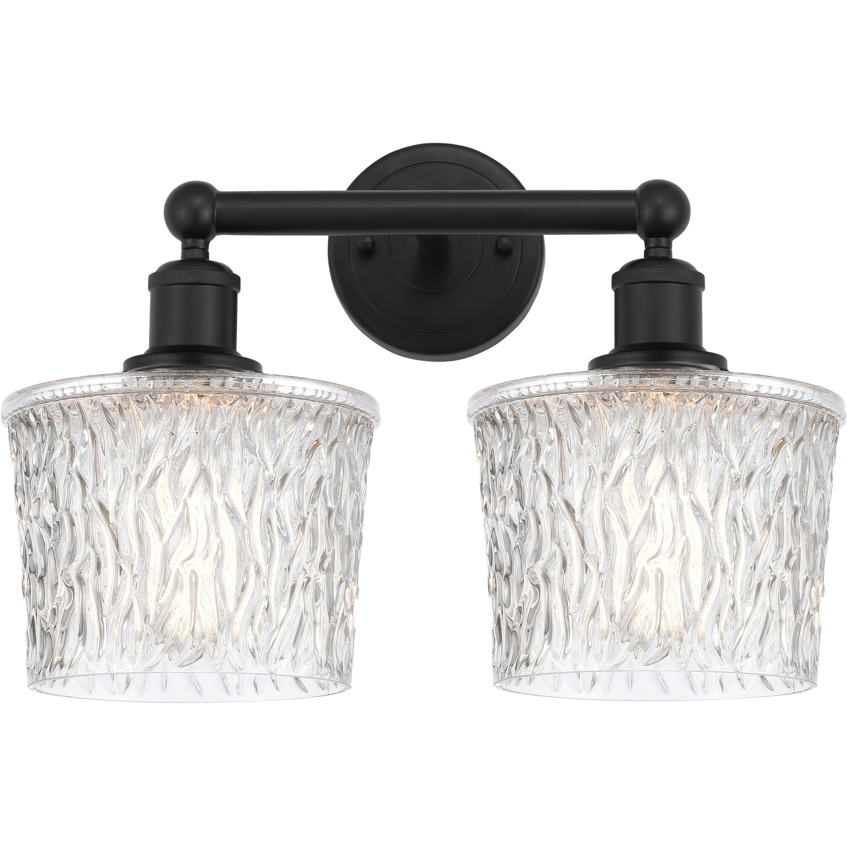 Edison Niagra 2 Light 16 inch Matte Black Bath Vanity Light Wall Light