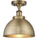 Ballston Urban LED 10 inch Brushed Brass Semi-Flush Mount Ceiling Light
