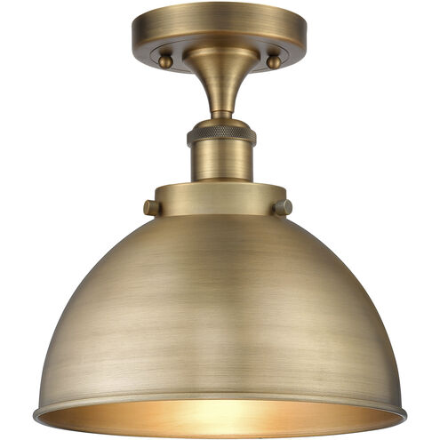 Ballston Urban LED 10 inch Brushed Brass Semi-Flush Mount Ceiling Light