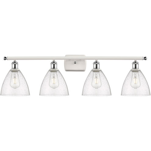 Ballston Ballston Dome LED 38 inch White and Polished Chrome Bath Vanity Light Wall Light in Seedy Glass
