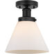 Cone 1 Light 7.75 inch Matte Black Semi-Flush Mount Ceiling Light