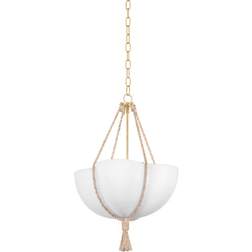 Amberley 1 Light 20 inch Vintage Gold Leaf Pendant Ceiling Light