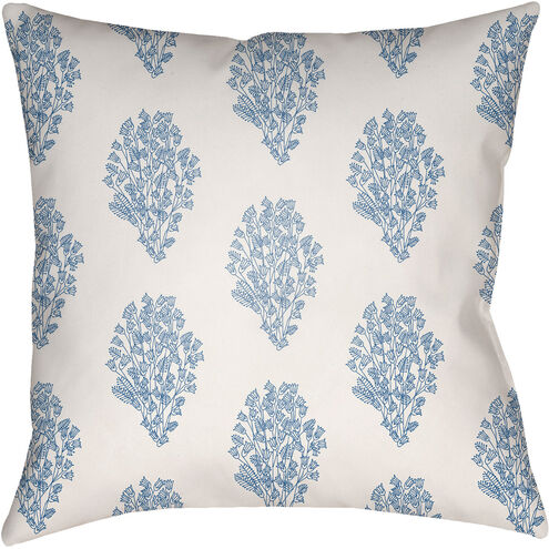 Surya MF009-2222 Moody Floral 22 X 22 inch White and Bright Blue Outdoor Throw  Pillow