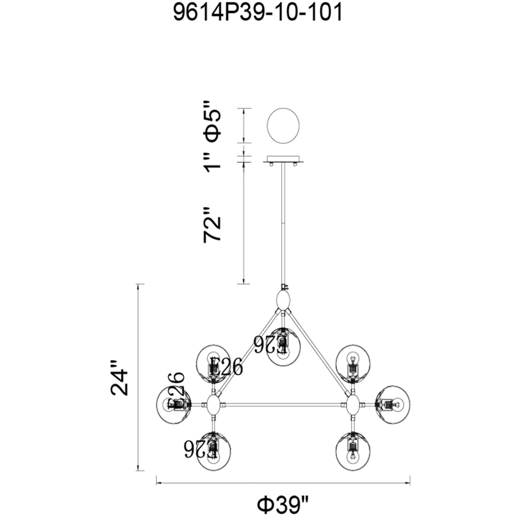 Glow 10 Light 39 inch Black Chandelier Ceiling Light