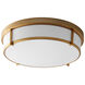 iO 2 Light 17 inch Aged Brass Flush Mount Ceiling Light