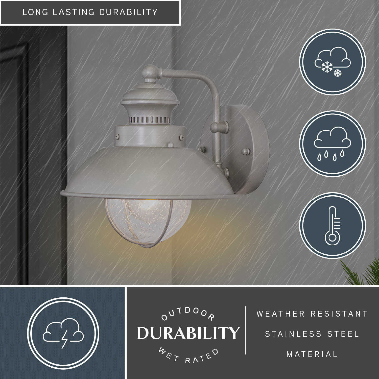 Harwich LED 8 inch Brushed Nickel Outdoor Wall