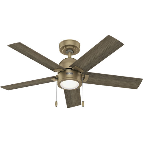 Erling 44 inch Burnished Brass with Warm Grey Oak Blades Ceiling Fan