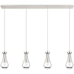 Owego Linear Pendant Ceiling Light in Polished Nickel, Clear Glass