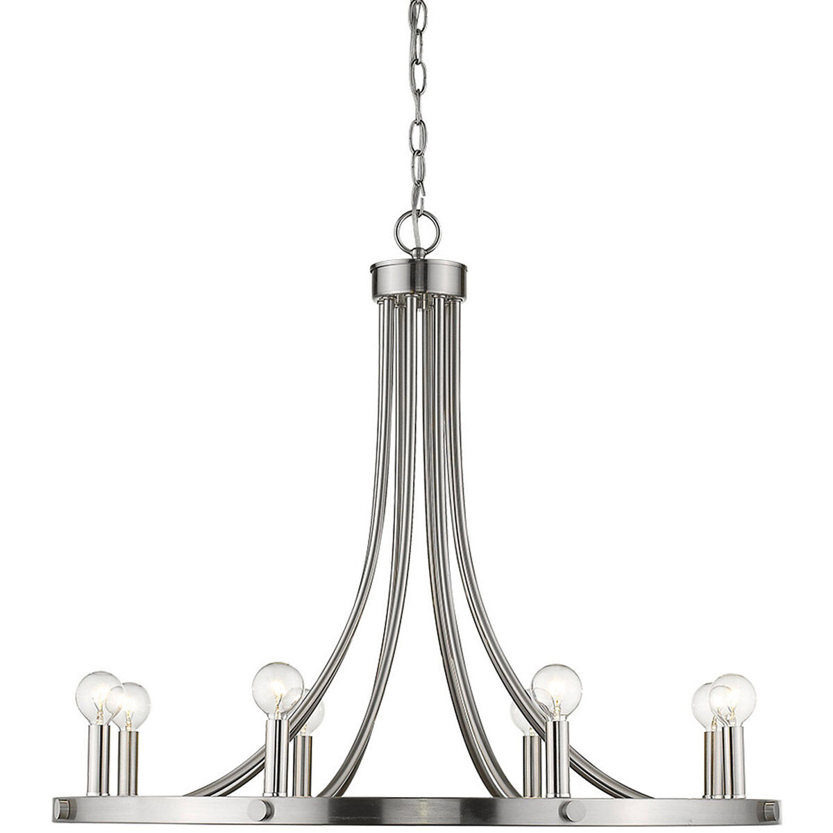 Sawyer 8 Light 30 inch Satin Nickel Chandelier Ceiling Light