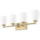 Oren 4 Light 31 inch Modern Gold Bath Vanity Light Wall Light
