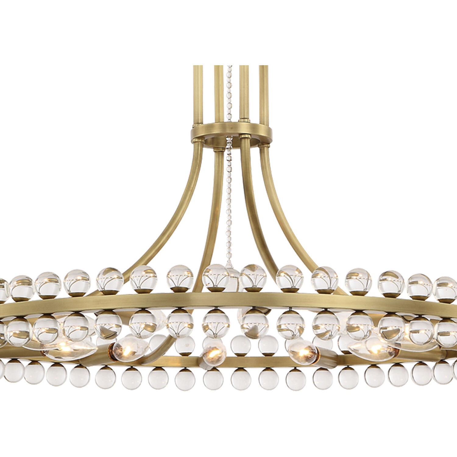 Clover 8 Light 22.5 inch Aged Brass Chandelier Ceiling Light