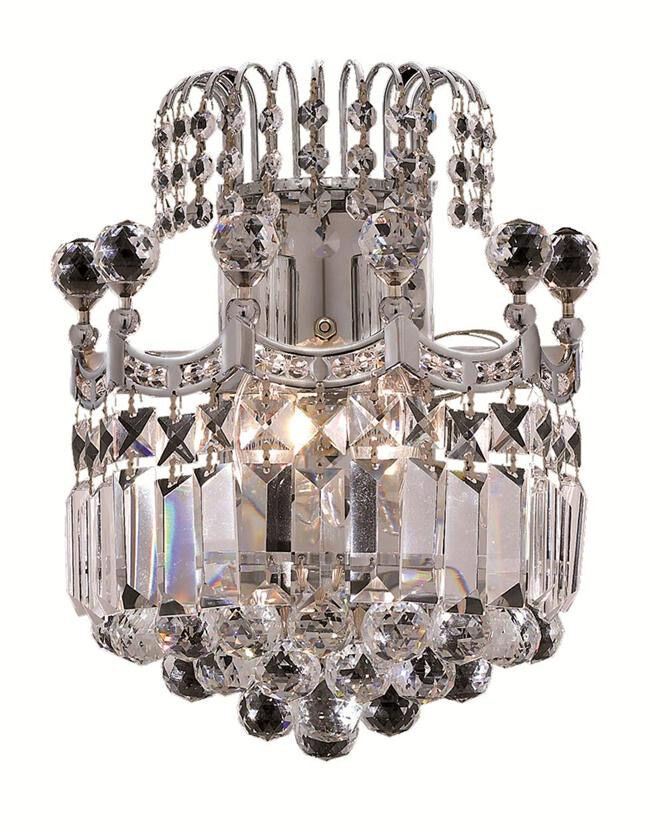 Corona 2 Light 12 inch Chrome Wall Sconce Wall Light in Royal Cut