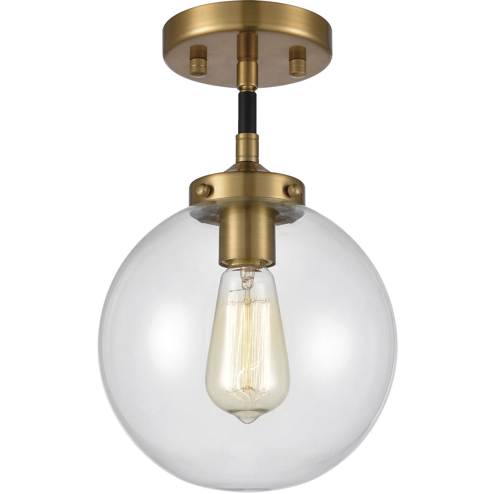 Boudreaux 1 Light 8 inch Antique Gold with Matte Black Mini Pendant Ceiling Light