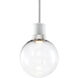 Zigrina 1 Light 7.88 inch Matte White with Polished Nickel Pendant Ceiling Light