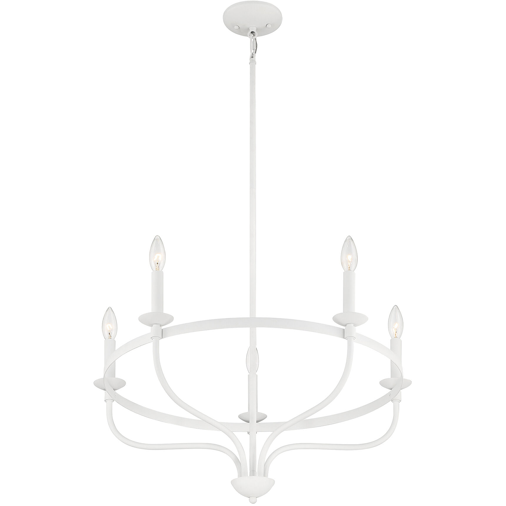 Transitional 5 Light 26.63 inch Bisque White Chandelier Ceiling Light