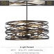 Vortic Flow 6 Light 26 inch Dark Bronze/Mosaic Gold Pendant Ceiling Light