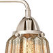 Nouveau 2 Chatham 3 Light 24 inch Polished Nickel Bath Vanity Light Wall Light in Mercury Glass