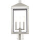 Nyack 3 Light 20 inch Brushed Nickel Outdoor Post Top Lantern