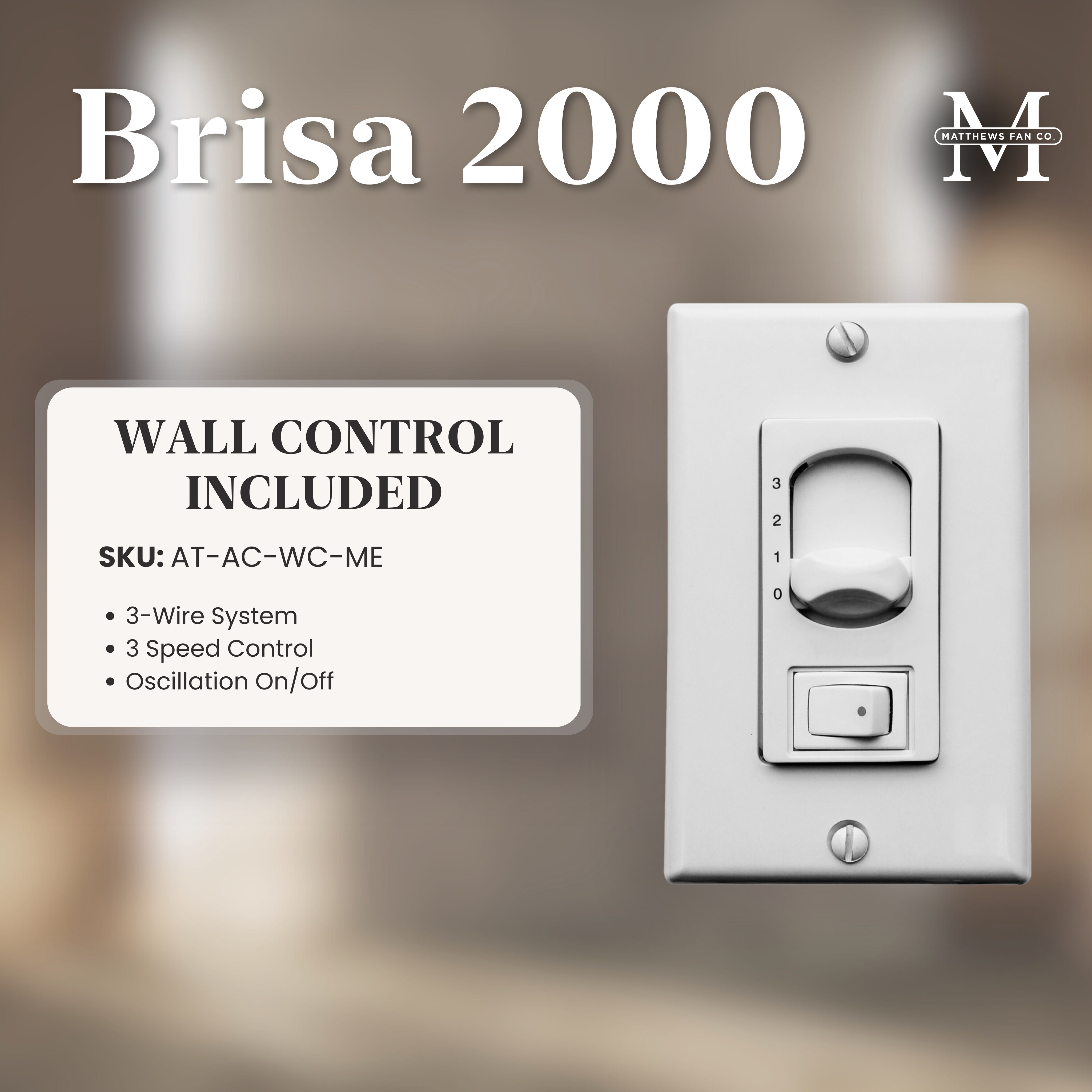 Matthews-Gerbar Brisa 2000 13 inch Brushed Nickel Rotational Ceiling Fan, Matthews-Gerbar