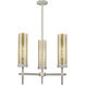 Lincoln 3 Light 21.25 inch Satin Nickel Pendant Ceiling Light in Mercury Glass