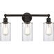 Edison Clymer 3 Light 22 inch Oil Rubbed Bronze Bath Vanity Light Wall Light in Clear Glass