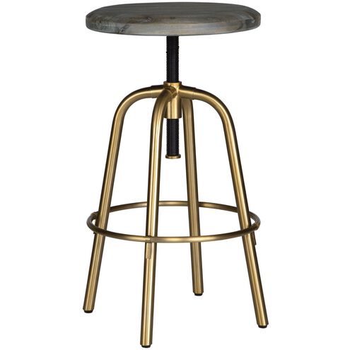 Revolve 24 inch Brushed Brass and Dark Walnut Counter Stool