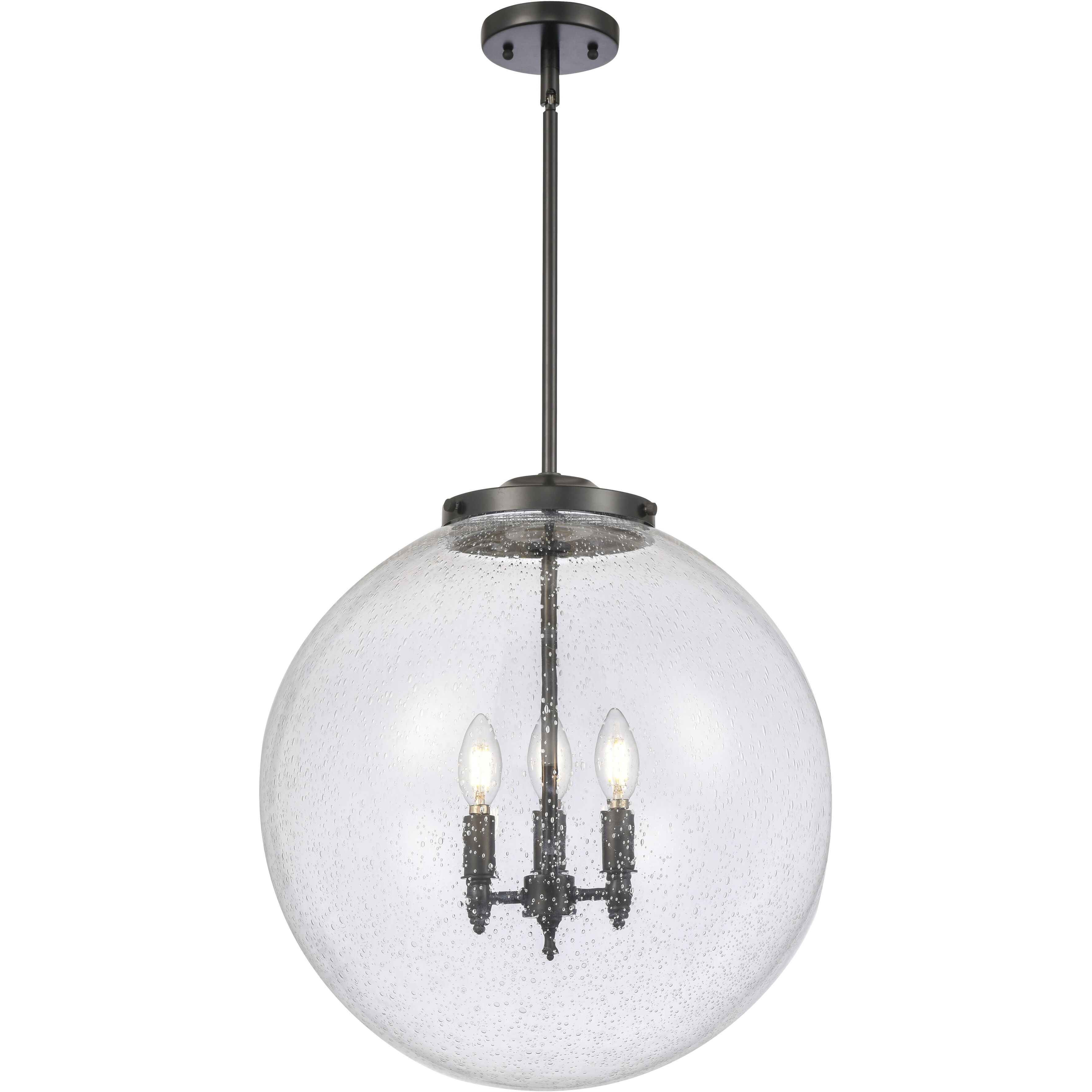 Franklin Restoration Beacon 3 Light 18 inch Matte Black Statement Pendant Ceiling Light in Incandescent, Seedy