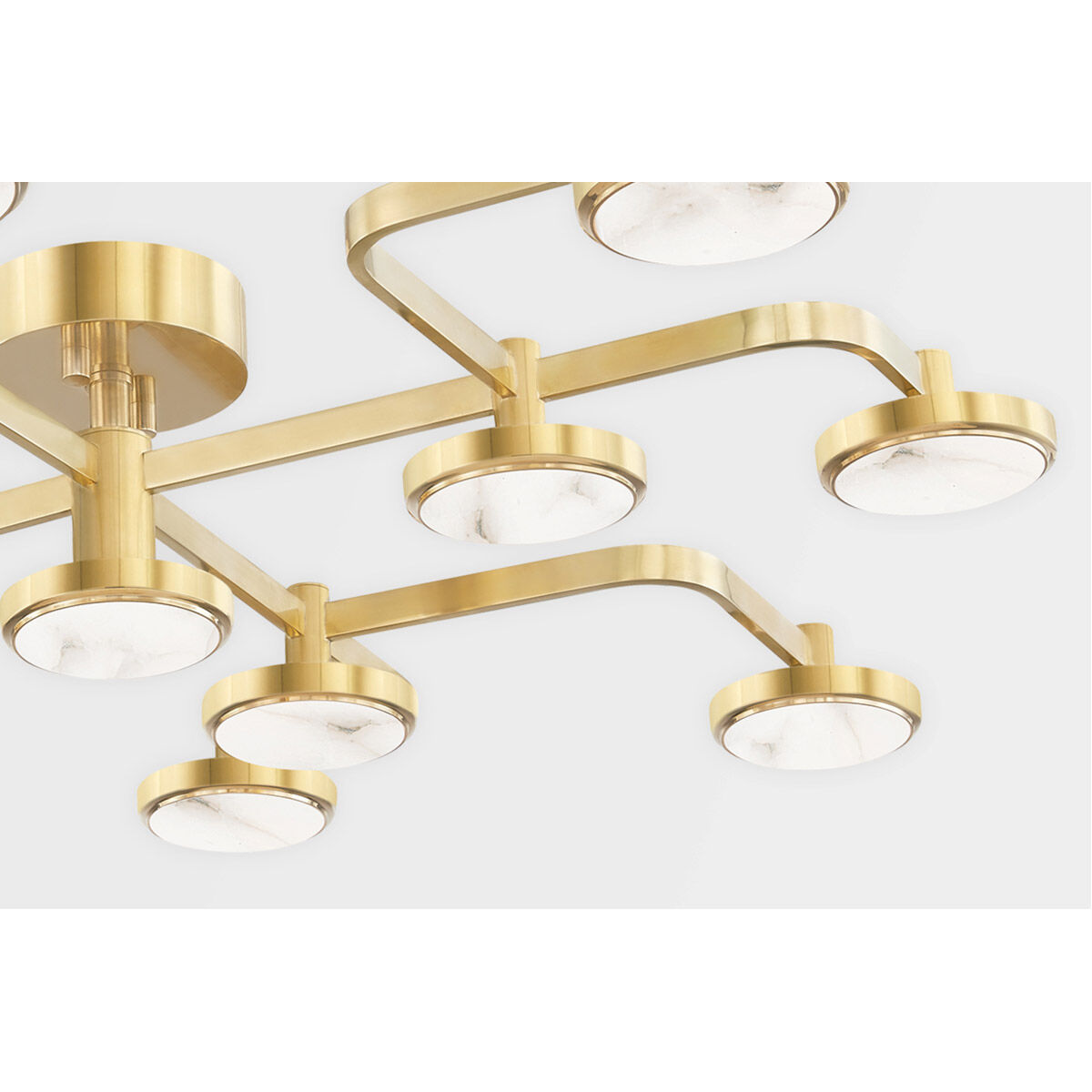 Meander LED 43.25 inch Aged Brass Semi Flush Ceiling Light
