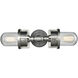 Pikeland 2 Light 21 inch Weathered Zinc with Satin Nickel Linear Chandelier Ceiling Light
