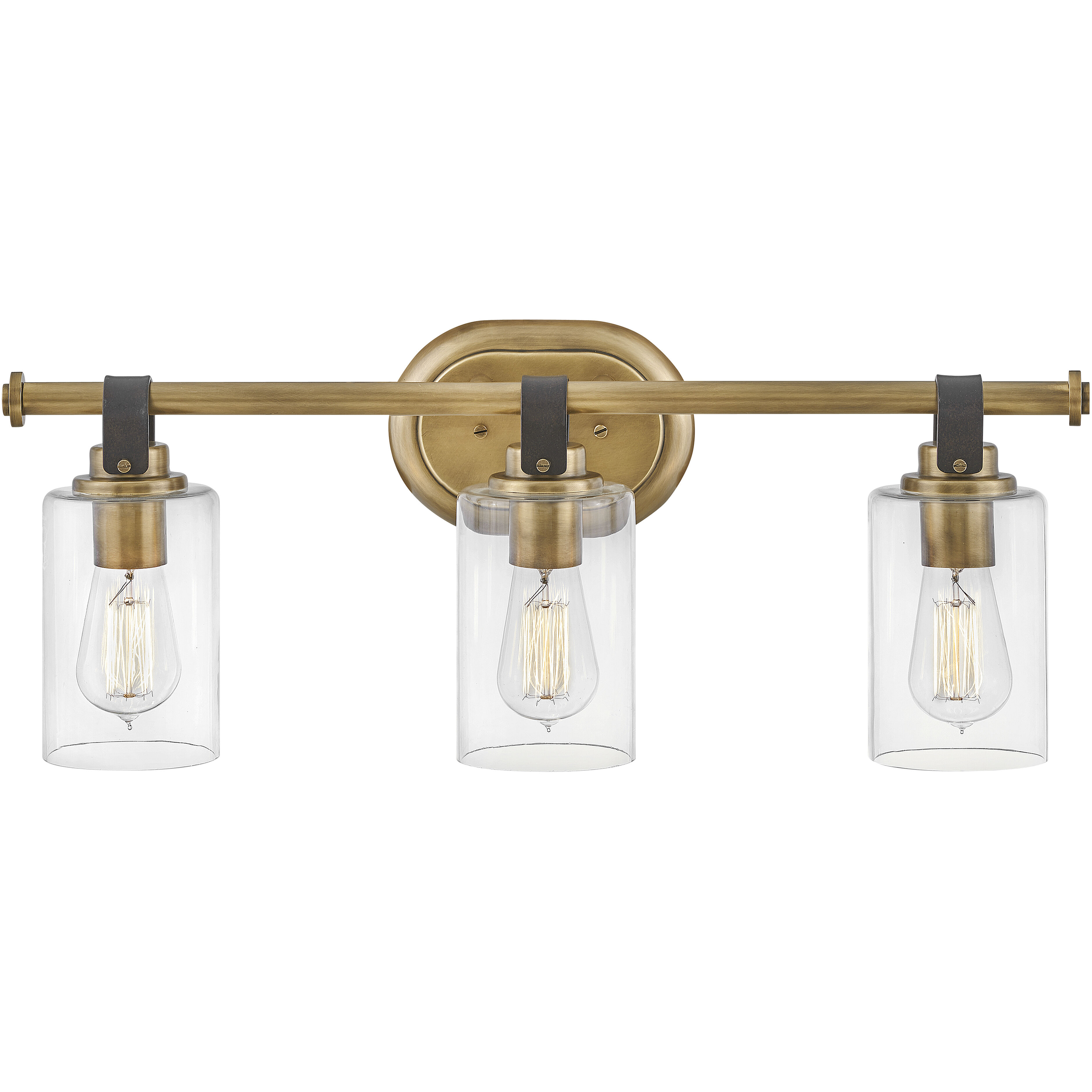 Halstead 3 Light 24 inch Heritage Brass Vanity Light Wall Light