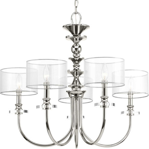 Dale 5 Light 28 inch Polished Nickel Chandelier Ceiling Light, Design Series