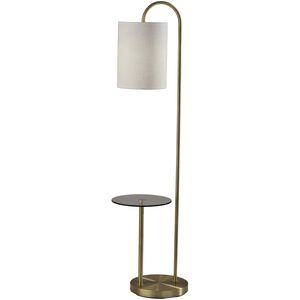 Amira 64 inch 60.00 watt Antique Brass Shelf Floor Lamp Portable Light