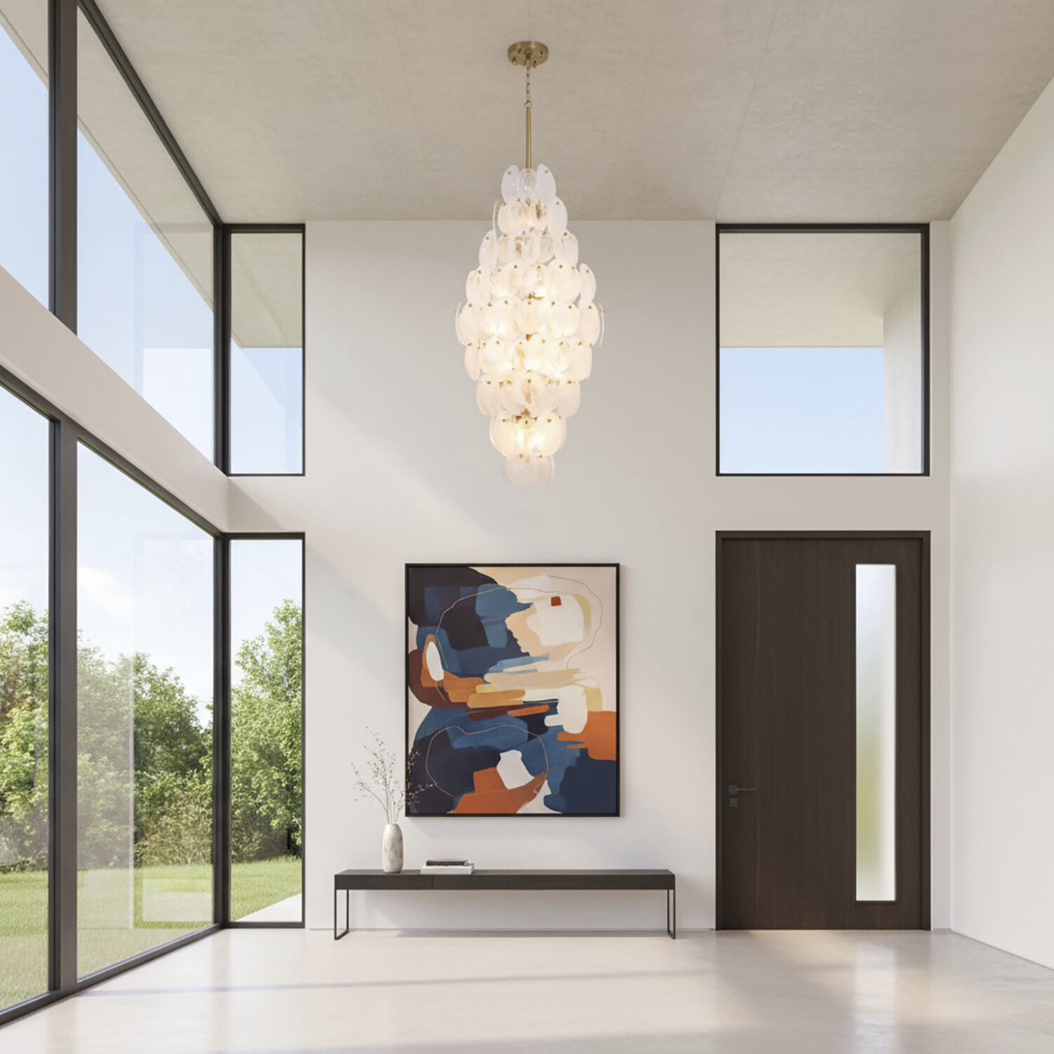 Lily 15 Light 28.03 inch Brushed Brass Chandelier Ceiling Light