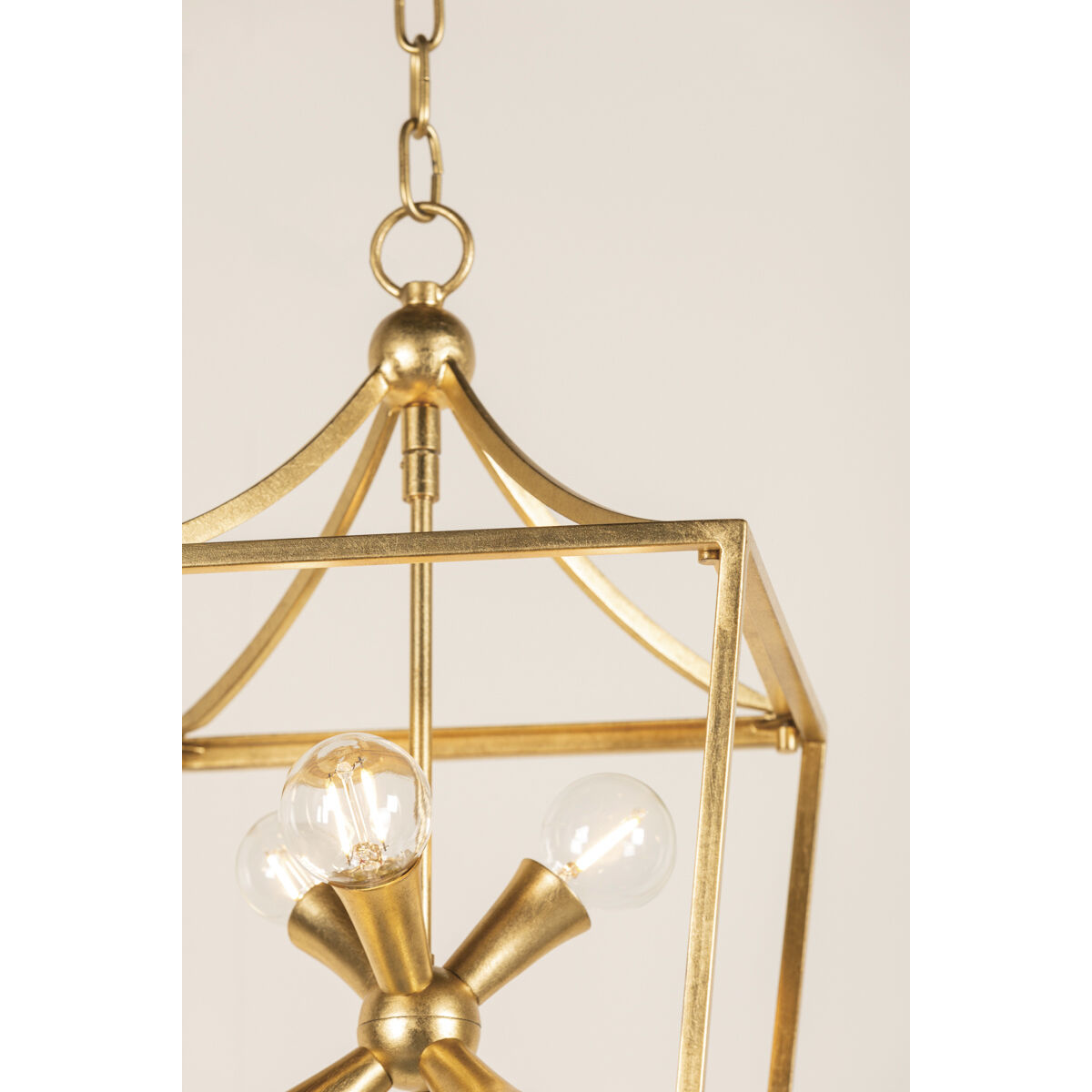 Kendall 6 Light 12 inch Vintage Gold Leaf Indoor Lantern Ceiling Light