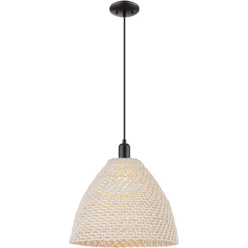 Downtown Urban Natural Ballston Dome 1 Light 15.75 inch Matte Black Mini Pendant Ceiling Light