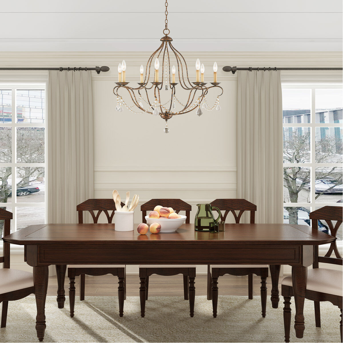 Chesterfield 8 Light 32 inch Hand Applied Venetian Golden Bronze Chandelier Ceiling Light