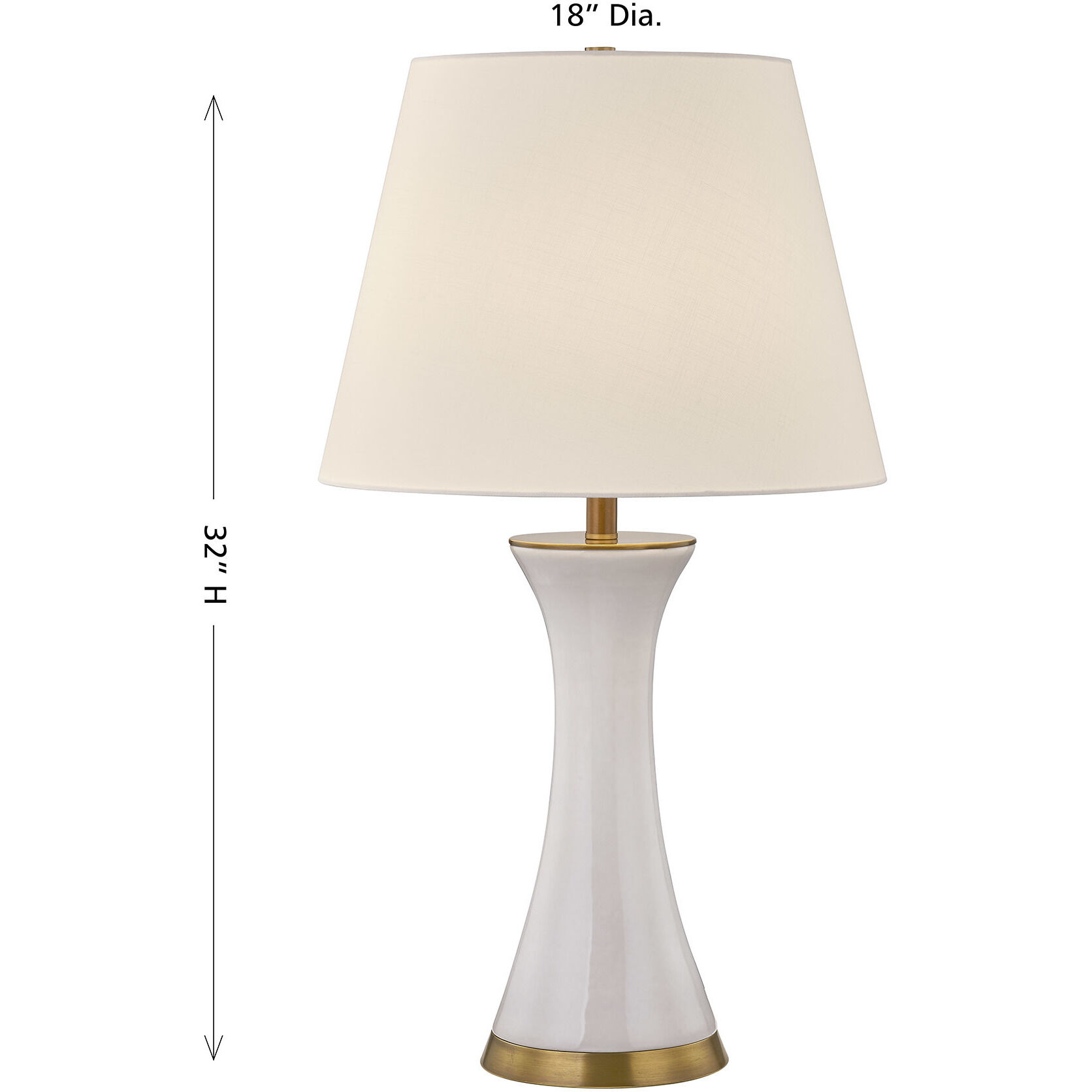 Dana 31.63 inch 100.00 watt White Table Lamp Portable Light, Coco & Dash
