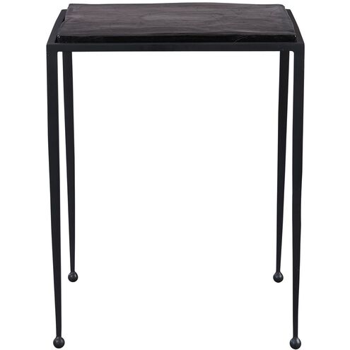Wavelet 24 X 19.25 inch Textured Charcoal Glass and Matte Black Side Table