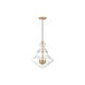 Industrial 3 Light 15 inch Natural Brass Pendant Ceiling Light