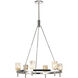 Lucian 6 Light 31.5 inch Polished Nickel and Alabaster Chandelier Ceiling Light
