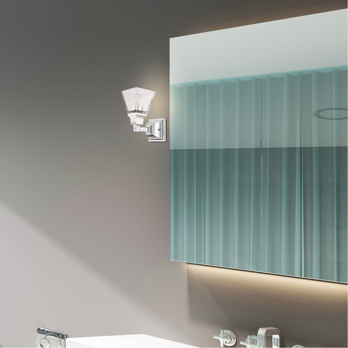 Mission 1 Light 5 inch Polished Chrome Sconce Wall Light