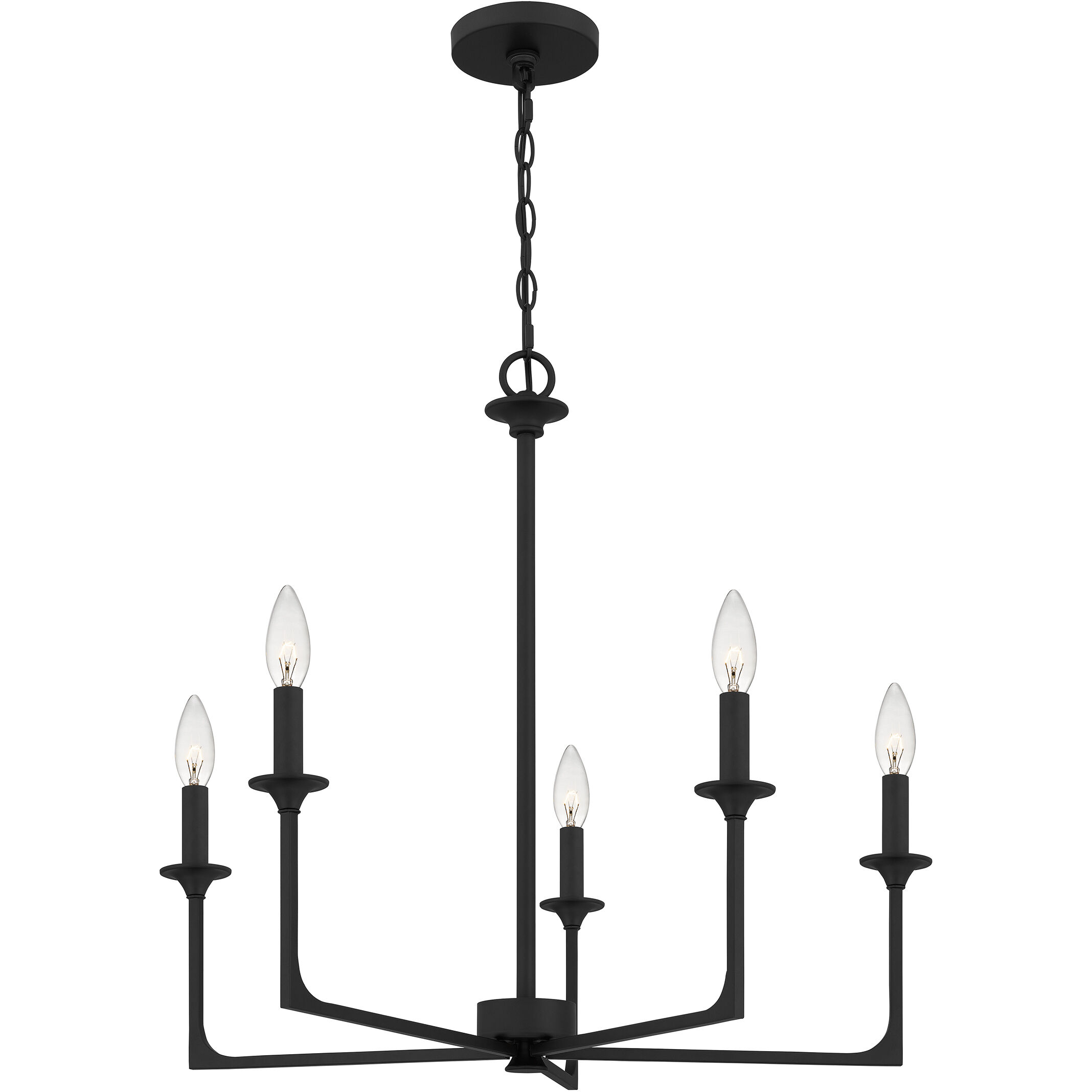Prescott 5 Light 26 inch Matte Black Chandelier Ceiling Light