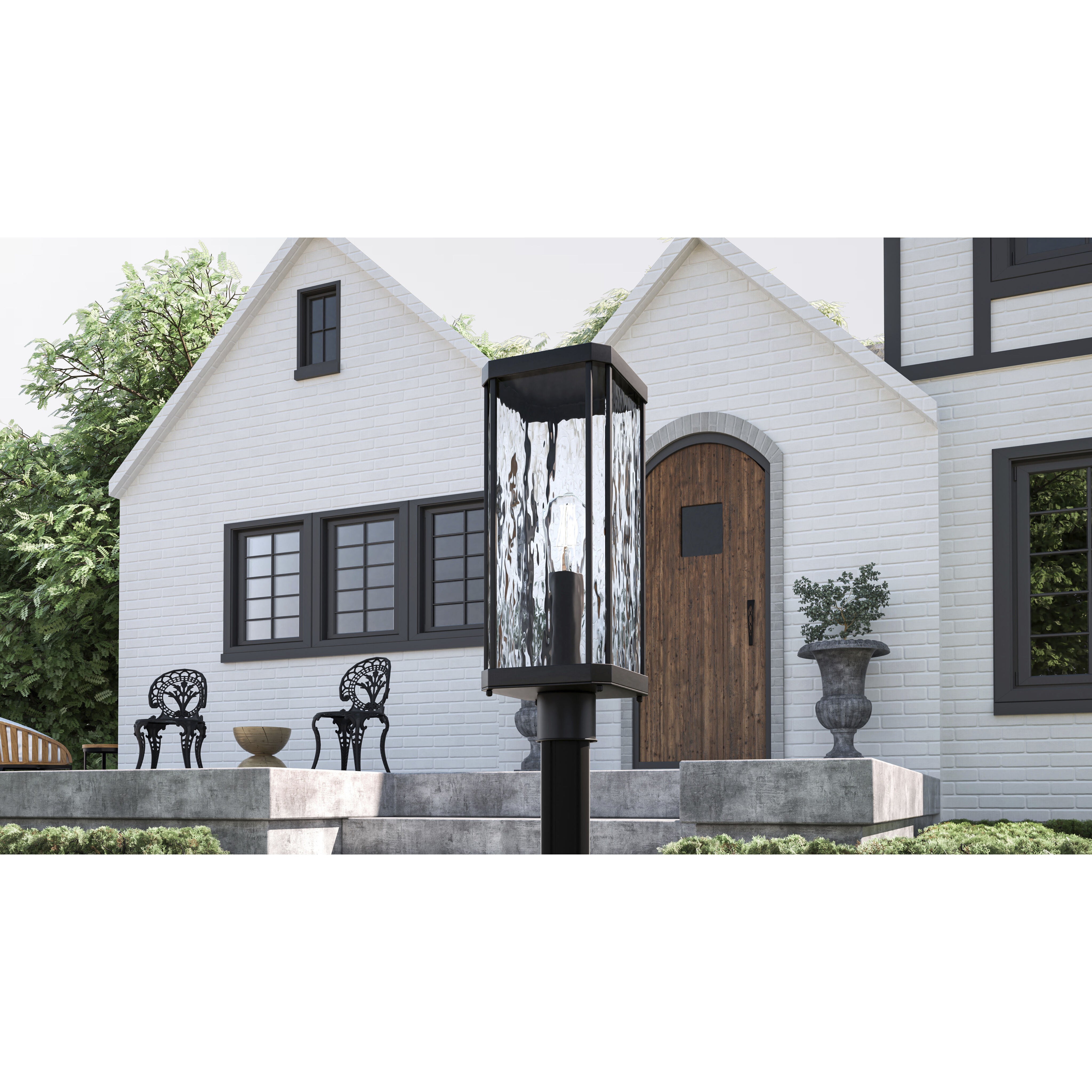 Balchier 1 Light 20 inch Matte Black Outdoor Post Lantern