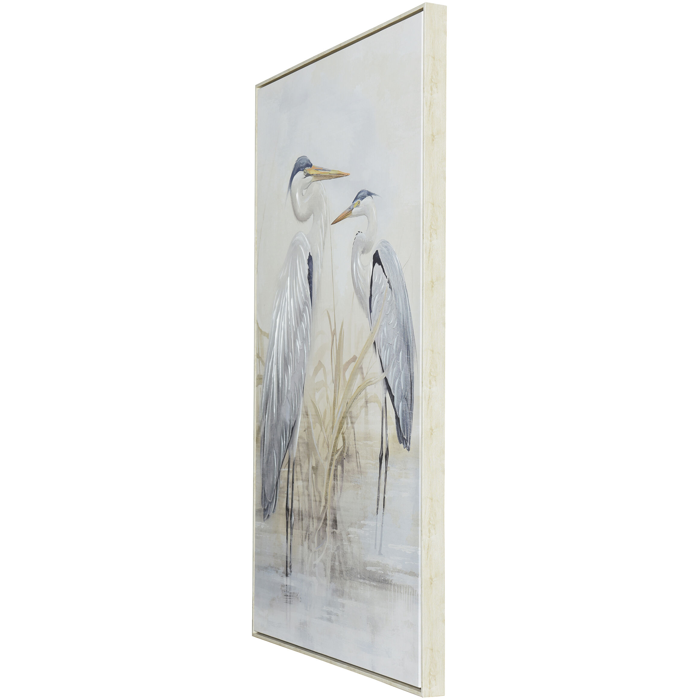 Egret Light Blue and Cream Wall Art