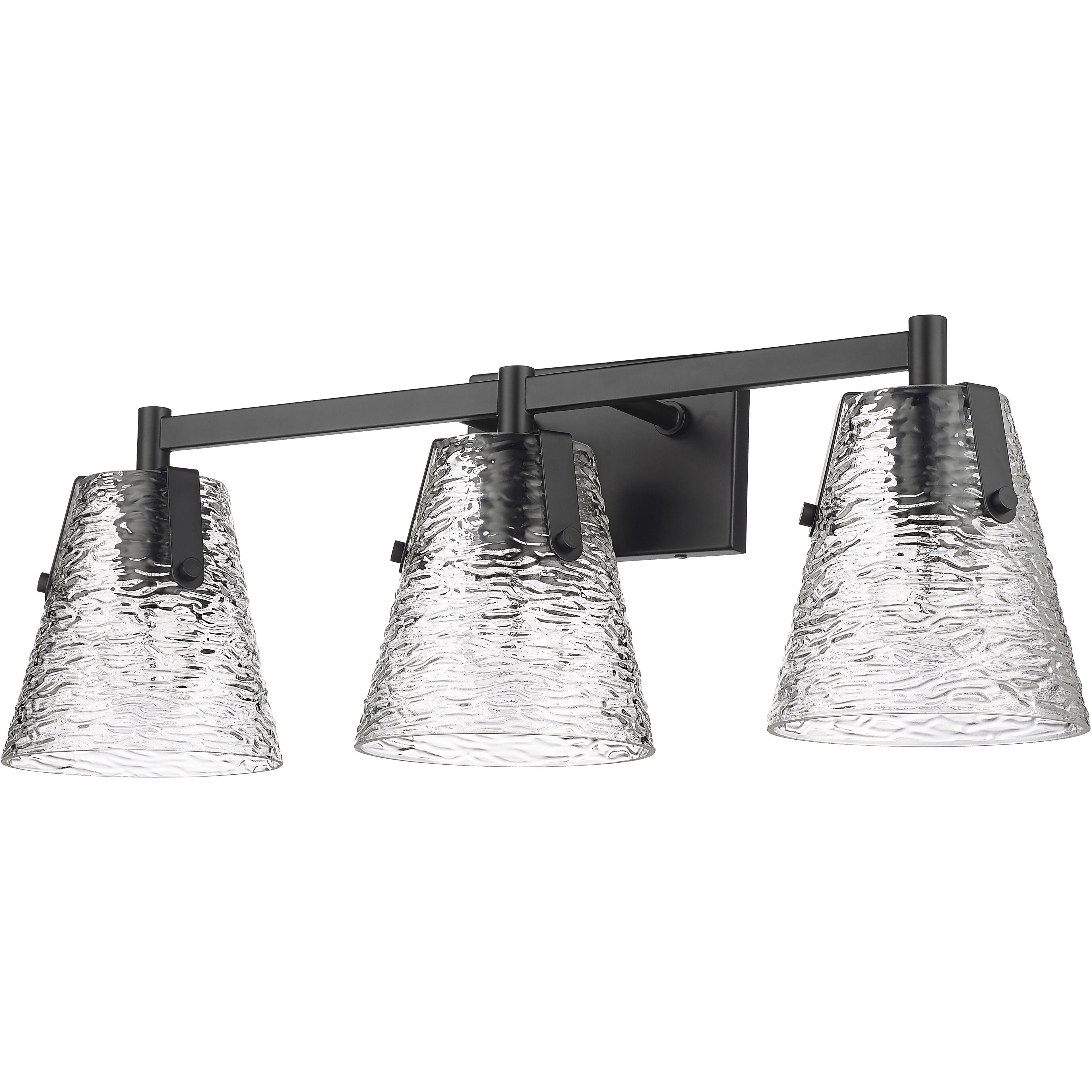 Analia 3 Light 26.25 inch Matte Black Vanity Wall Light