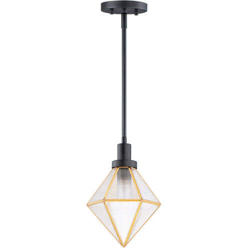 Adorn 1 Light 8 inch Black/Burnished Brass Single Pendant Ceiling Light