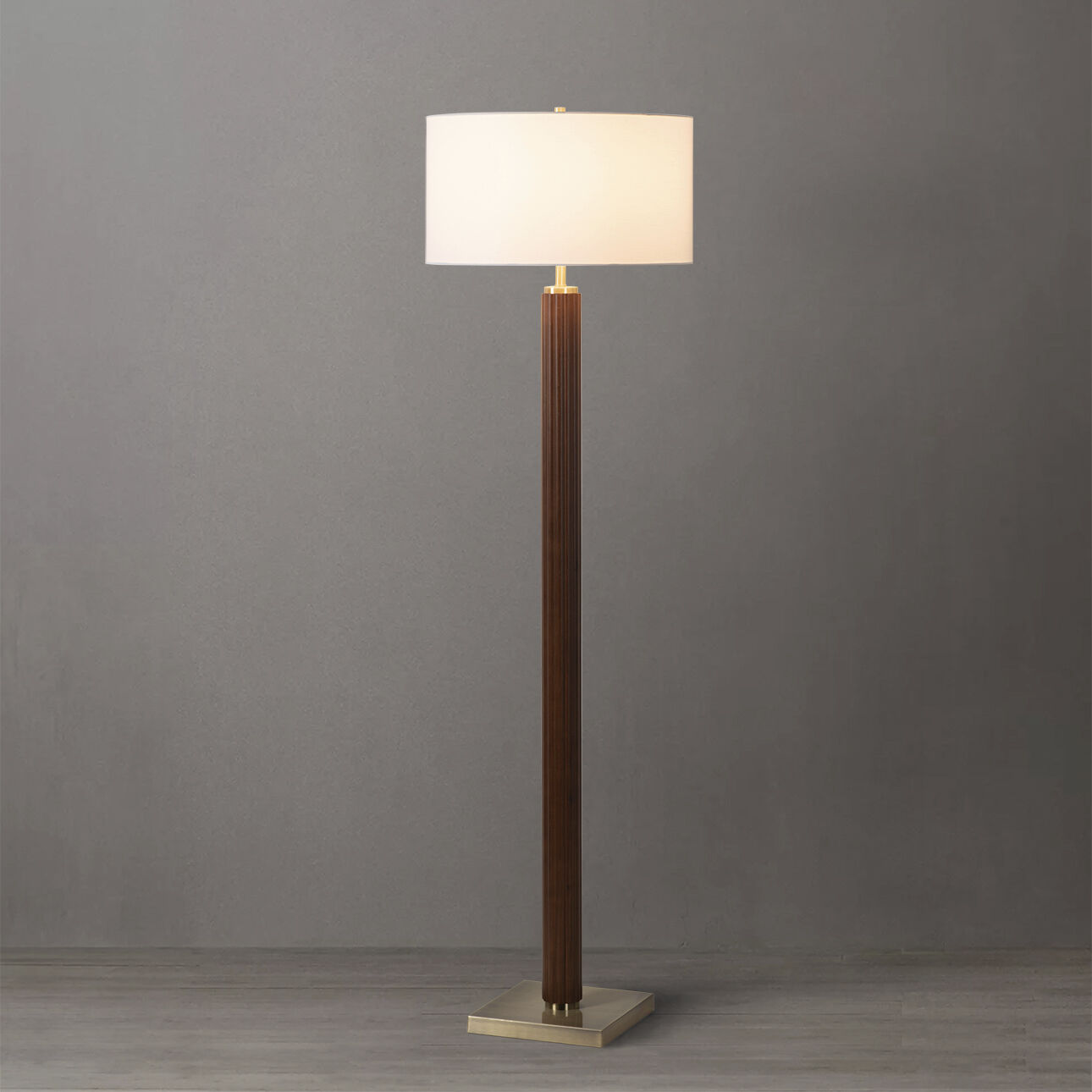 Tambo 63 inch 23.00 watt Dark Walnut and Weathered Brass Floor Lamp Portable Light