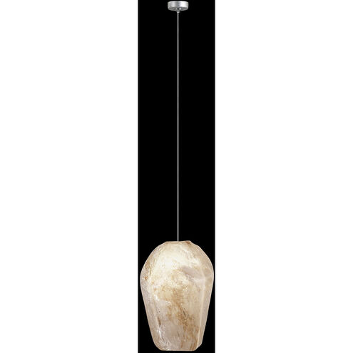 Natural Inspirations 1 Light 4.75 inch Silver Pendant Ceiling Light in Natural Quartz Studio Glass 7