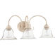 Spencer 3 Light 25 inch Persian White Vanity Light Wall Light, Clear Seeded