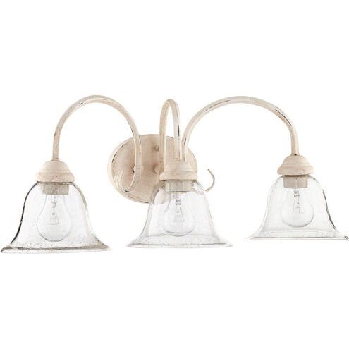 Spencer 3 Light 25 inch Persian White Vanity Light Wall Light, Clear Seeded